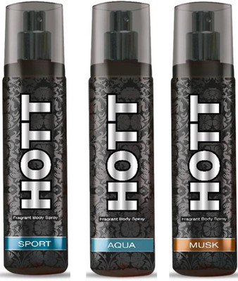 

Hott Sport, Aqua and Musk Body Spray - For Men(135 ml, Pack of 3)