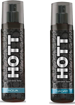 

Hott Aqua, Sport Body Spray - For Men(135 ml, Pack of 2)