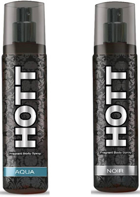

Hott Aqua, Noir Body Spray - For Men(135 ml, Pack of 2)