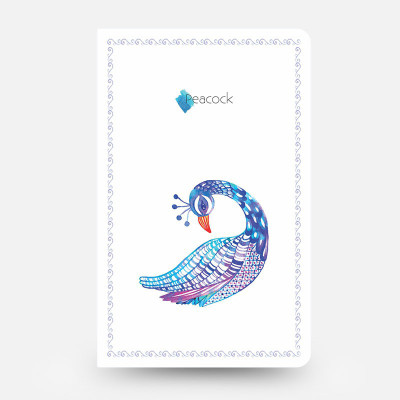 

inkFlap A5 Journal(FlapBook Thin Premium Plain Notebook - Peacock, White)