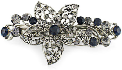 

GELILIA Floral Rhinestone Barrette Hairpin Hair Jewelry For Woman Hair Clip(Grey, Silver)