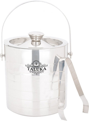 

Taluka Ice Bucket Champagne bucket Free Tong Bar Ware Stainless Steel Ice Bucket(Silver 1.5 L)