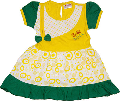 

Retaaz Girls Midi/Knee Length Casual Dress(Yellow, Half Sleeve