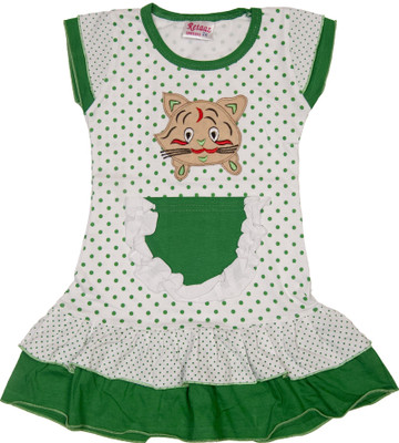 

Retaaz Girls Midi/Knee Length Casual Dress(Green, Cap Sleeve