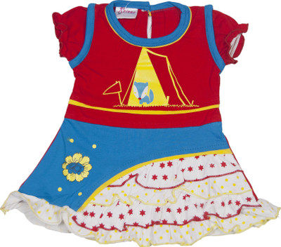 

Retaaz Girls Midi/Knee Length Casual Dress(Red, Half Sleeve