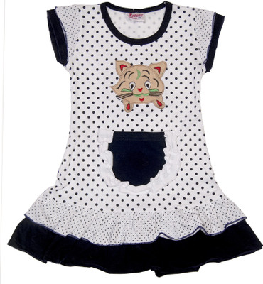 

Retaaz Girls Midi/Knee Length Casual Dress(Black, Cap Sleeve