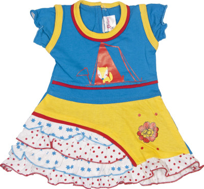 

Retaaz Girls Midi/Knee Length Casual Dress(Blue, Half Sleeve