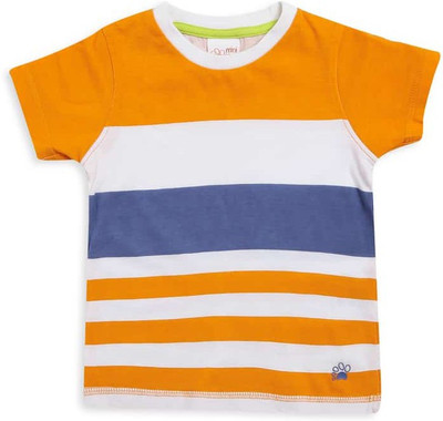 

Mini Klub Girls Printed Cotton T Shirt(Orange, Pack of 1