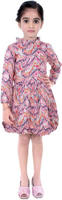 

Shilpbazaar Girls Midi/Knee Length Casual Dress(Multicolor, Full Sleeve