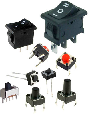 

Adraxx Unique Combo of 55 Pieces Slide & Rocker switch and push-buttons For Arduino(Multicolor)