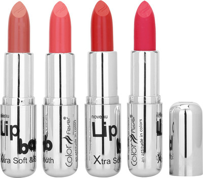 

Color Fever Crame Matte Extra Soft Lipstick(Nude-Brick Orange-Ruby Red-Pink)
