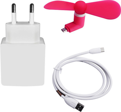 DAKRON Wall Charger Accessory Combo for Micromax Canvas 2 A110(White)