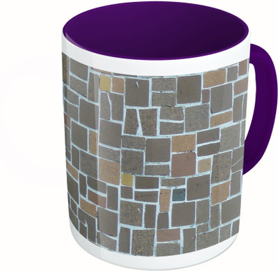 

MiiCreations Printed Two Tone Blue And White Brick Pattern Ceramic Mug(325 ml)