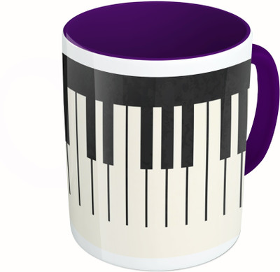 

MiiCreations Printed Two Tone Blue And White Piano Pattern Ceramic Mug(325 ml)