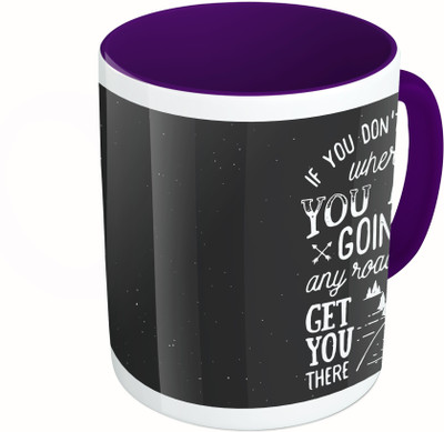 

MiiCreations Printed Two Tone Blue And White Quotations Ceramic Mug(325 ml)