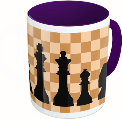 

MiiCreations Printed Two Tone Blue And White Chess Pattern Ceramic Mug(325 ml)