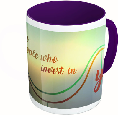 

MiiCreations Printed Two Tone Blue And White Invest In People Who Invest In You Ceramic Mug(325 ml)