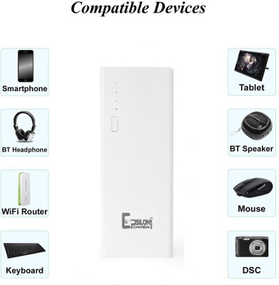 

Epsilon 13000 mAh Power Bank (Powerbank, BAR/EP-13MI)(White, Lithium-ion)