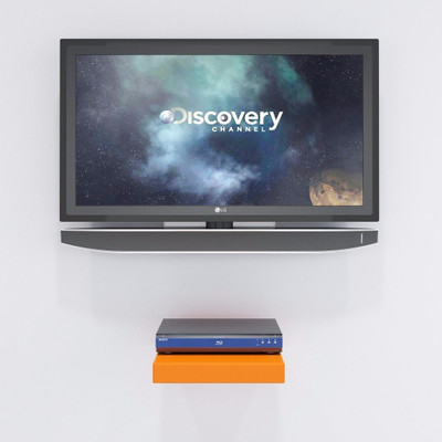 

Onlineshoppee Set top box MDF Wall Shelf(Number of Shelves - 1, Orange)