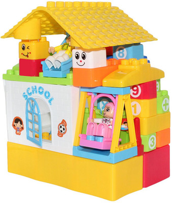 

Smiles Creation School Kindergarden Block Set with Bright and Attractive Colour Toy for Kids - 33 Pcs