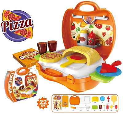 

Smiles Creation Bring Along Pizza Oven Suitcase Set Toys for Kids - 22 Pieces