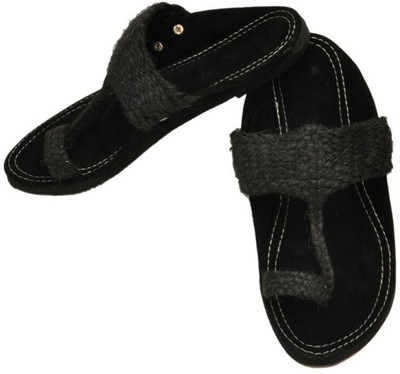 

KOLHAPURI Men Black Sandals