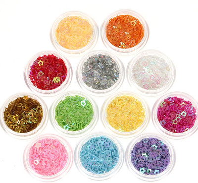 

Luv-Li MULTIPURPOSE Glitters Star Shape for Nails, Body 12 Pc 4 Grams Each(Multicolor)