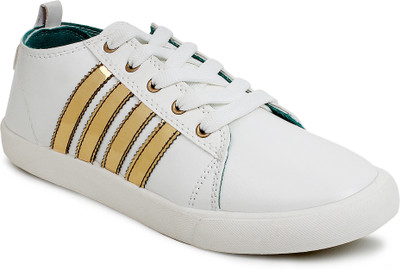 

Adreno Ady Canvas Shoes For Men(White, Gold