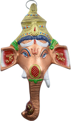 

Reiki Crystal Products Vastu Feng Shui Beautiful Ganesh Face Murti Idol Statue Sculpture Wall Hanging Good Luck & Brings Prosperity Decorative Showpiece - 18 cm(Porcelain, Multicolor)