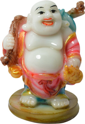 

Reiki Crystal Products Standing Laughing Buddha With Potli For Wealth And Success, Good Luck & Prosperity, Feng Shui Idol, Showpiece Decorative Showpiece - 10 cm(Porcelain, Multicolor)