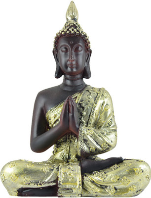 

Reiki Crystal Products Sitting Buddha For Wealth And Success, Good Luck & Prosperity, Feng Shui Idol, Showpiece Decorative Showpiece - 20 cm(Porcelain, Brown, Gold)