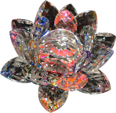 

Reiki Crystal Products Feng Shui Transparent Crystal Lotus For Positive Energy Gift Item And Good Luck & Brings Prosperity, Success Decorative Showpiece - 6.5 cm(Porcelain, Clear)
