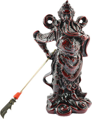 

Reiki Crystal Products Vastu Feng Shui Guan Gong God of Protection Statue For Business & Finance Decorative Showpiece - 16 cm(Porcelain, Maroon)