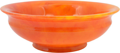 

Reiki Crystal Products Vastu / Feng Shui Polish Amber Bowl Medium Good Luck And Prosperity Decorative Showpiece - 4 cm(Porcelain, Orange)
