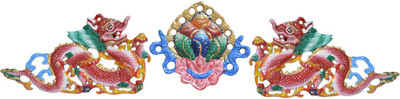

Reiki Crystal Products Feng Shui Dragon Pair Wall Hanging For Wealth Power & Protection For Good Luck & Brings Prosperity Success Decorative Showpiece - 10 cm(Porcelain, Multicolor)