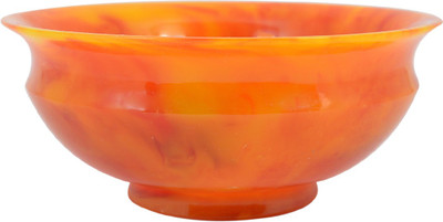 

Reiki Crystal Products Vastu Feng Shui Polish Amber Bowl Small Good Luck And Prosperity Decorative Showpiece - 4 cm(Porcelain, Orange)