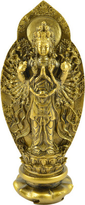 

Reiki Crystal Products Vastu Feng Shui Mother Kwan Yin Tara Buddha Idol Antique Buddhism Goddess Bodhisattva Statue-Antique Collectible Figurine Decorative Showpiece - 17 cm(Porcelain, Gold)