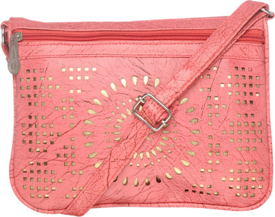 

Rapidcostore Women Casual Pink Leatherette Sling Bag