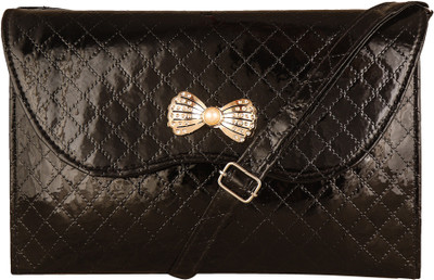 

Rapidcostore Girls Casual Black PU Sling Bag