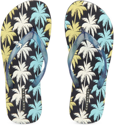 

Chemistry Printed Flip Flops, Blue & white