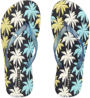 

Chemistry Printed Flip Flops, Blue & white