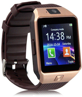 

Mectronix DZ09 Fitness Watch With Sim And Memory Card(16GB) Supported Brown Smartwatch(Brown Strap Regular)