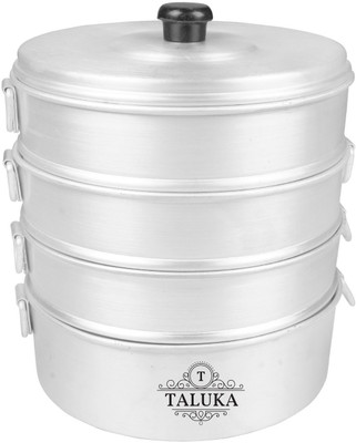 

Taluka Taluka (Dia:-10.2" Inches Height :- 13" Inches) Aluminium Momo Maker | Dumpling Maker / Momo Steamer Modak Maker 4 TIER WEIGHT :- 2200 GRAMS Aluminium Steamer(4 L)