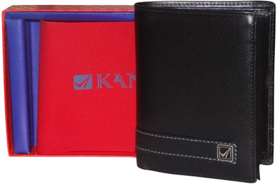 

Kan Black Premium Quality Leather Wrist Wallet/Document Holder(Black)