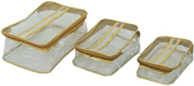 

Kuber Industries Multi Purpose Kit, Travelling Organiser, CosmeticSet Of 3 Pc Make up Vanity Box(Golden)