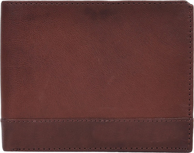 

Aoris Men Brown Genuine Leather Wallet(10 Card Slots)