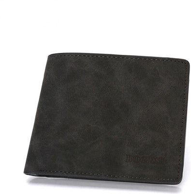 

Bogesi Men Black Genuine Leather Wallet(5 Card Slots), Black-09