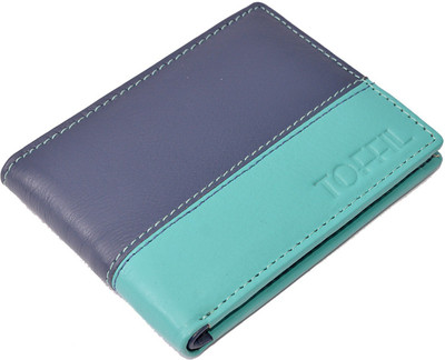 

Toffil Men Blue Genuine Leather Wallet(4 Card Slots), Blue;sky blue