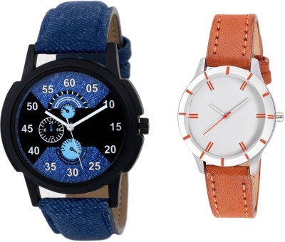 Keepkart New Stylish Combo Leather Strap 002 002 Watch  - For Couple   Watches  (Keepkart)