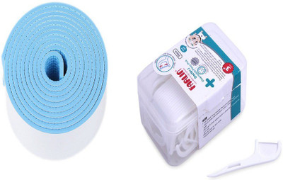 

Farlin Multi Use Tape for Table Edges with Farlin Dental Floss Pick - Pack of 50(Blue, White)